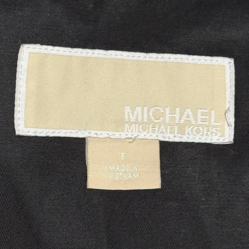 Michael‎ Kors removable hooded double breast hooded trench coat long black small